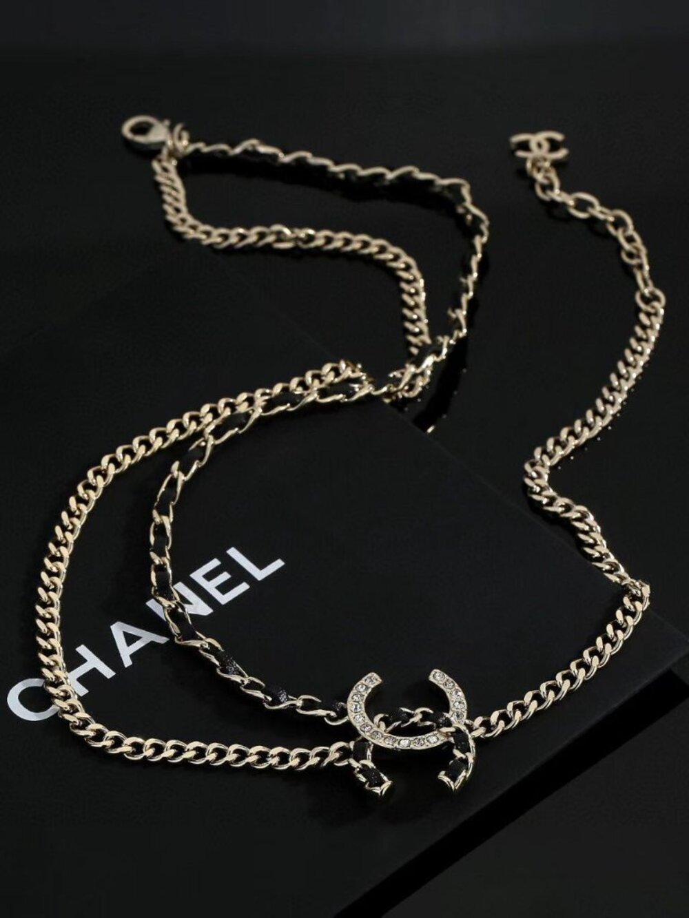 ❤️CHANEL Little Black Leather Necklace, high-end quality